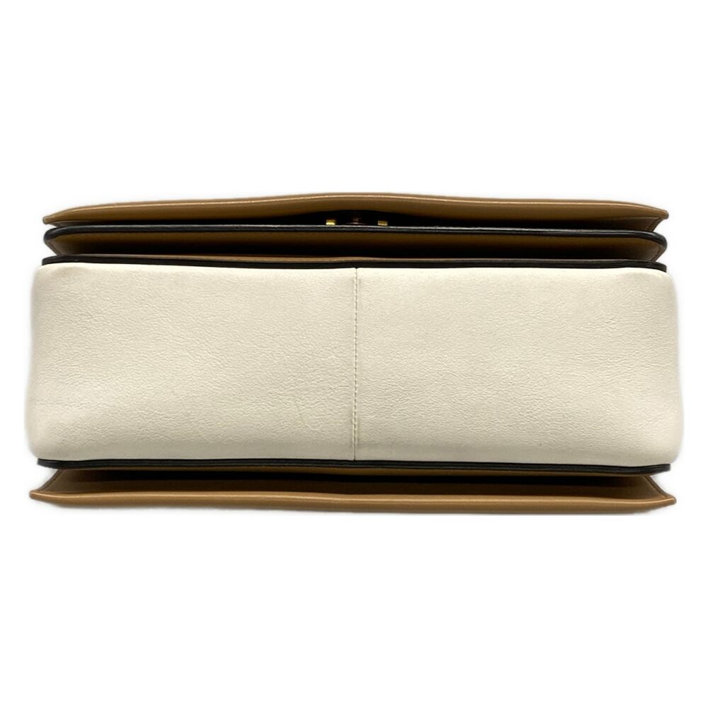 Celine Frame Medium Shoulder Bag White Light Brown - Picture 5 of 15